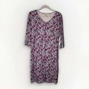 LL Bean Women Soft Supima Cotton Nightgown V neck Lightweight Breathable Dress M